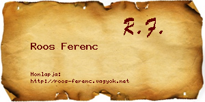Roos Ferenc névjegykártya