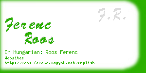 ferenc roos business card